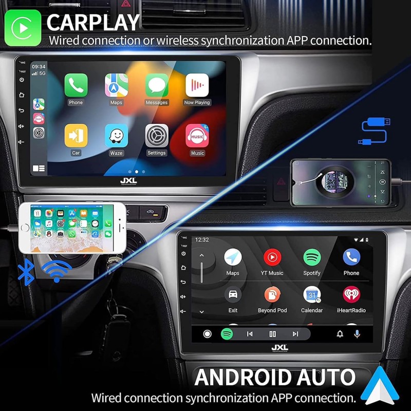 JXL 9 Inch Car Android Double Din Player 2GB/32GB Capacitive Touch Screen Quad Core Proceessor 1080P HD Screen JXL-Android-9