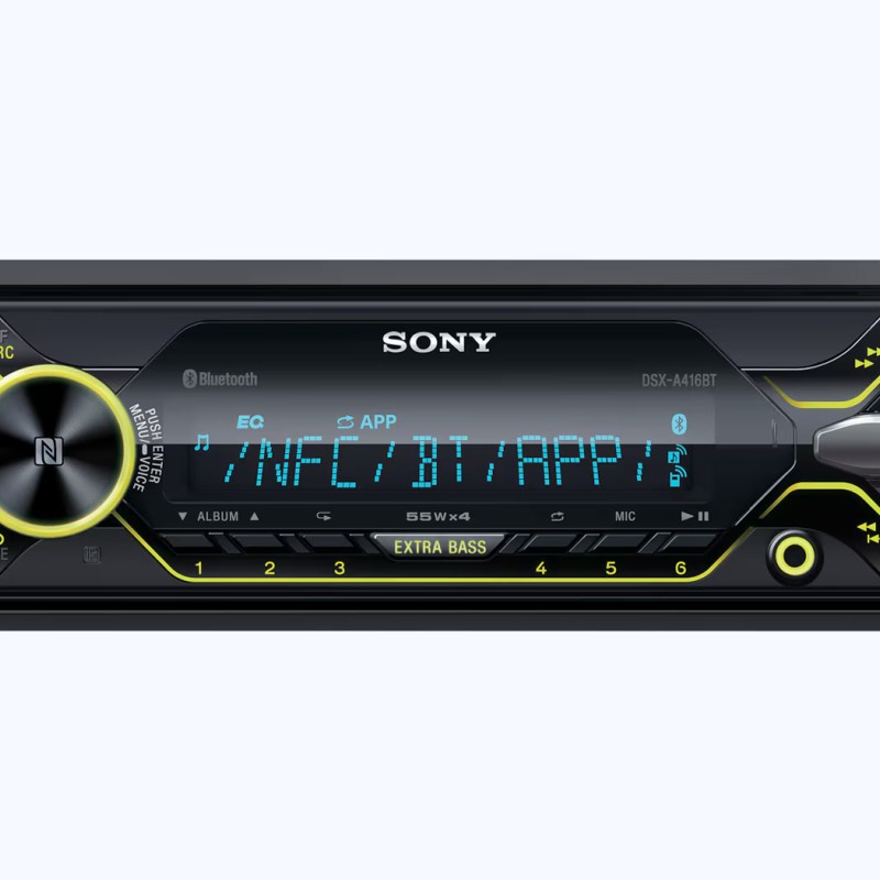 Sony Car Stereo DSX-A416BT Digital Media Receiver with NFC, Bluetooth, USB, AUX, FM (Black)