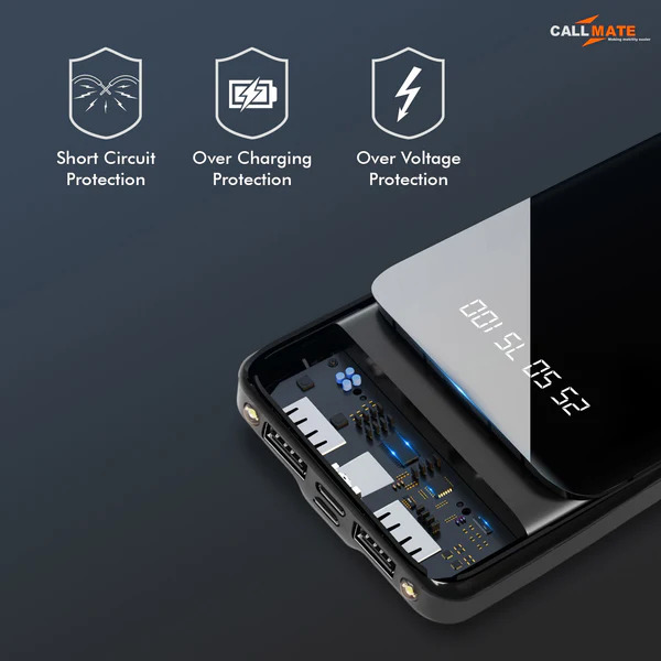 Callmate T80 With Dual Torch 10000 -mAh Li-Polymer Power Bank