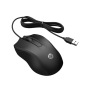 HP 100 Wired Optical Mouse 6VY96AA Wired Ambidextrous Optical Mouse (USB 3.0, Black)