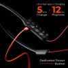 TRIGGR Bassplugs 100 Neckband, Dedicated Switch, 40H Battery, Dual Pairing, Fast Charge Bluetooth Headset (Orange, In the Ear)
