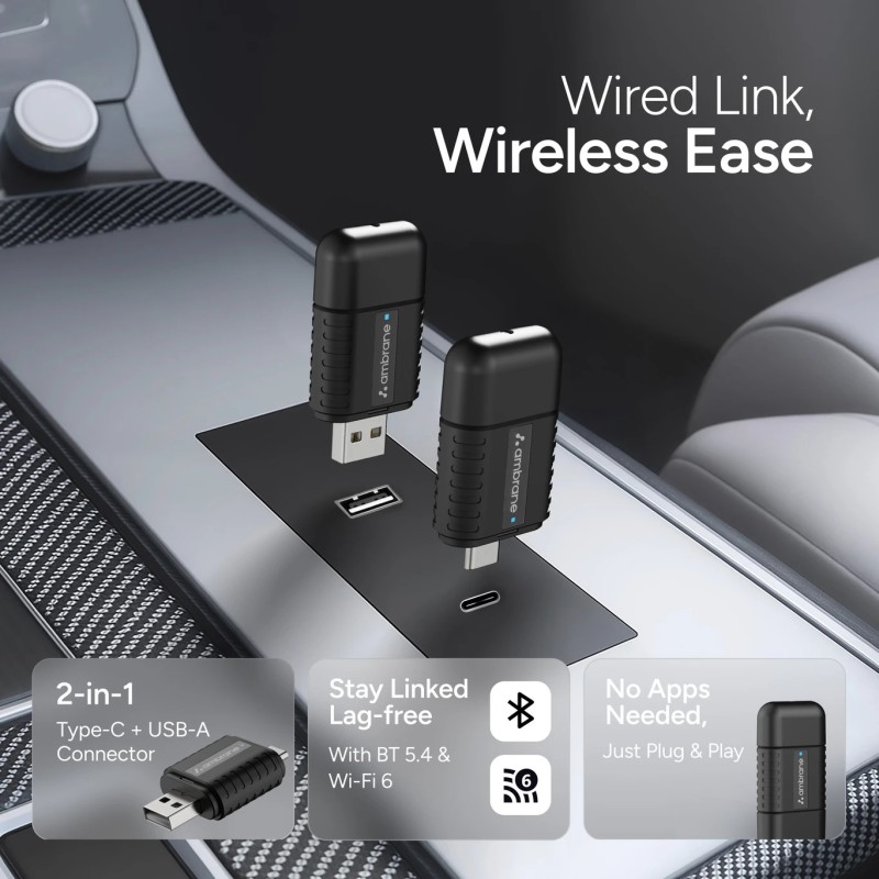 Ambrane v5.0 Car Bluetooth Device with Audio Receiver (Black)