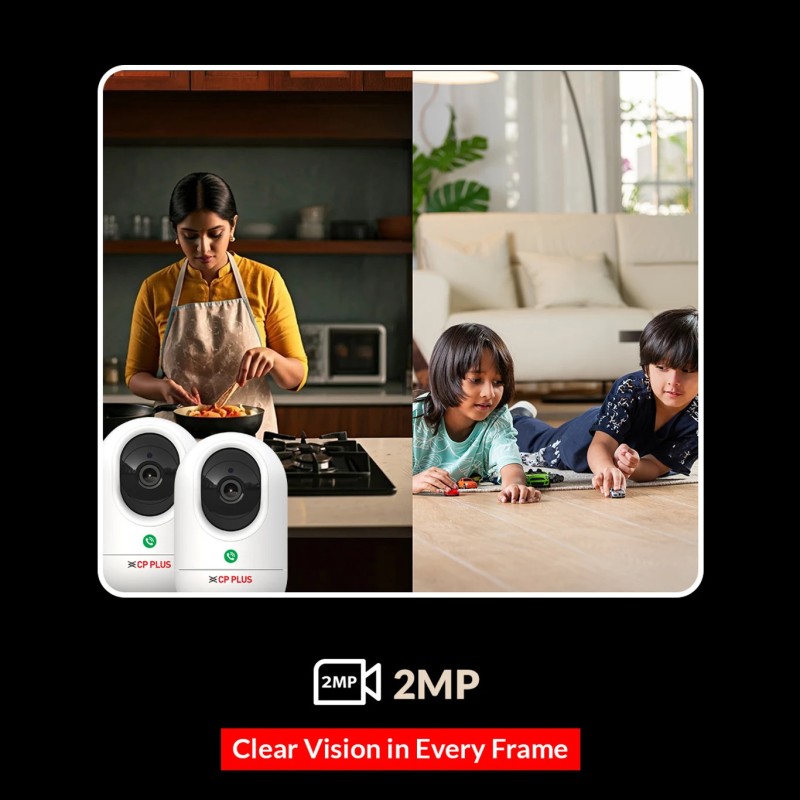 CP PLUS CP-E24Q (Pack of 2) Wi-Fi Smart CCTV Camera with Press to Call & CTC Secure Tech Security Camera