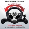 Ant Esports GW190 Race Steering Wheel, Universal USB I 270 Degree rotation with 2 Large Pedals and Shifter Compatible Black Silver