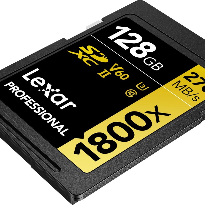Lexar LSD1800128G-BNNNG Professional 1800x 128 GB SDXC Class 10 270 MB/s  Memory Card Compatible with Camera