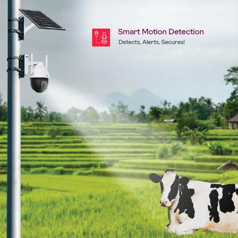Godrej Eve Pro Pan/Tilt Smart Solar Powered Camera 4 MP, 7W Solar Panel Human Detection Security Camera