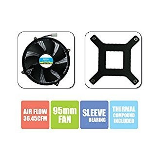 Zebronics CPU Cooling Fan For Socket LGA 775 Cooler (Black)