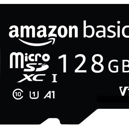Amazon Basics 128 GB Micro SD Card with Adapter | Upto 120 MB/s | Class 10 | U1, C10, V10 Speed Classes
