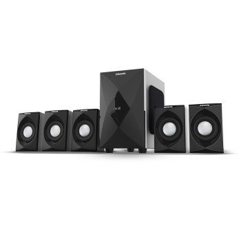 PHILIPS MMS5634/94 5.1 Bluetooth Speaker System for Home, 100W Multimedia Speakers with Powerful woofer, Wireless Audio (Black)