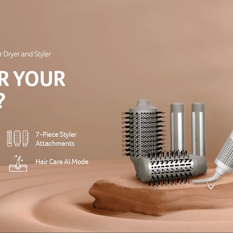 Acerpure Beauty Ionic | AI Heat Protection | 4 Temp Setting | 5 in 1 Electric Hair Styler