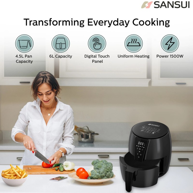 Sansui CRISP PRO Air Fryer (6 L)