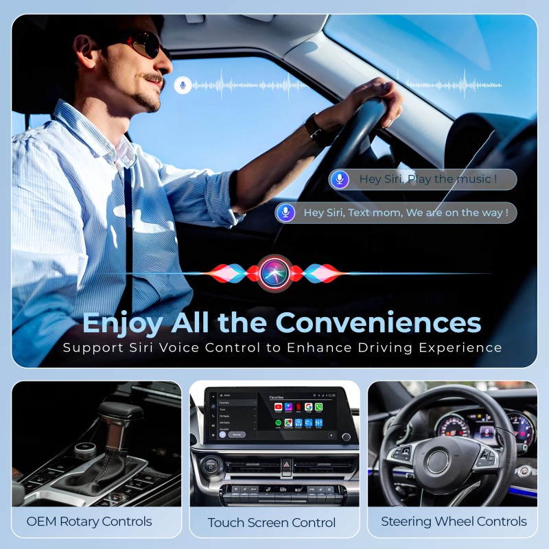 Woscher AirStream Picassou3GB+32GBWireless CarPlay Adapter Android AutoAI Box For OEM Car Stereo (Double Din)