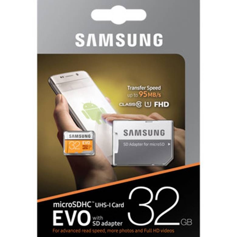 SAMSUNG MB-MP32GA EVO 32 GB MicroSD Card Class 10 95 MB/s  Memory Card Compatible with Mobile