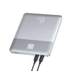 Baseus Blade2 12000mAh 65W Fast-Charging Power Bank – Ultra Slim with Digital Display, Dual Type-C PD Output – Horizon Silver (with 100W Type-C Cable)