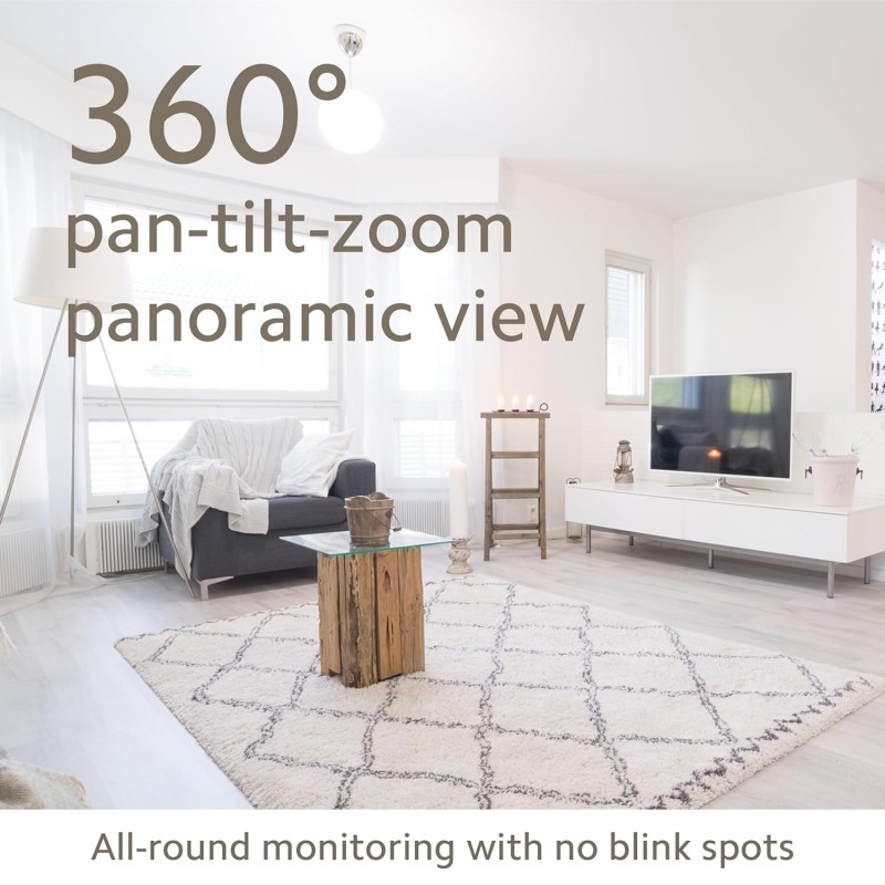 Mi by Xiaomi 3MP Camera 2K (1296p) High Resolution AI Human Detection PTZ 360° Smart Home Security Camera