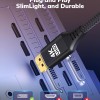 4K DisplayPort to Mini HDMI Cable 3FT, DP to Mini HDMI Male Video UHD 1440P/2K@120Hz,4K@30 Nylon