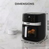 Tower Vortx Digital Vision 6.3L | 1600W | 9 Preset Menus | Bake, Grill & Roast | Digital Touch Display | Rapid Air Circulation Technology Air Fryer (6.3 L)