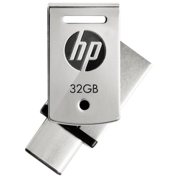 HP X5000M 32 GB OTG Drive Compatible with Netbook, Tablet, Mobile, Television USB 3.1 Metal Case (Silver, Type A to Type C)