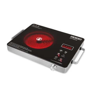 USHA IR2200TCB Infrared Induction Cooktop with grill | 2200 Watts | 11 Power Level | 4 Preset Menu | Feather Touch Controls Black