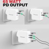 Honeywell Zest Charger GaN 65W, BIS Certified, 2xType C PD 3.0 Ports, Equipped with Switchable Plugs HC000026/CHG/GAN/WHT/65W