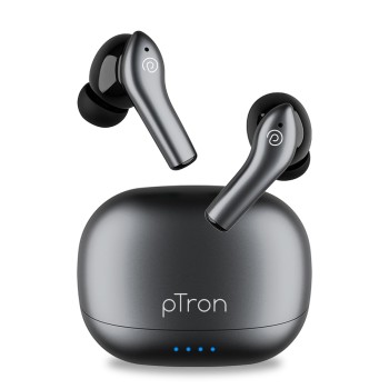 pTron Basspods Encore Quad Mic ENC TWS Earbuds with 50H Playtime, Immersive Sound, in-Ear Bluetooth 5.3 Headphones