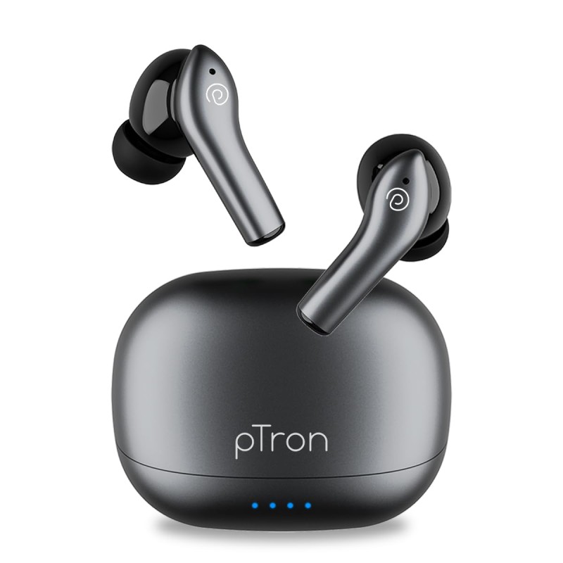 pTron Basspods Encore Quad Mic ENC TWS Earbuds with 50H Playtime, Immersive Sound, in-Ear Bluetooth 5.3 Headphones