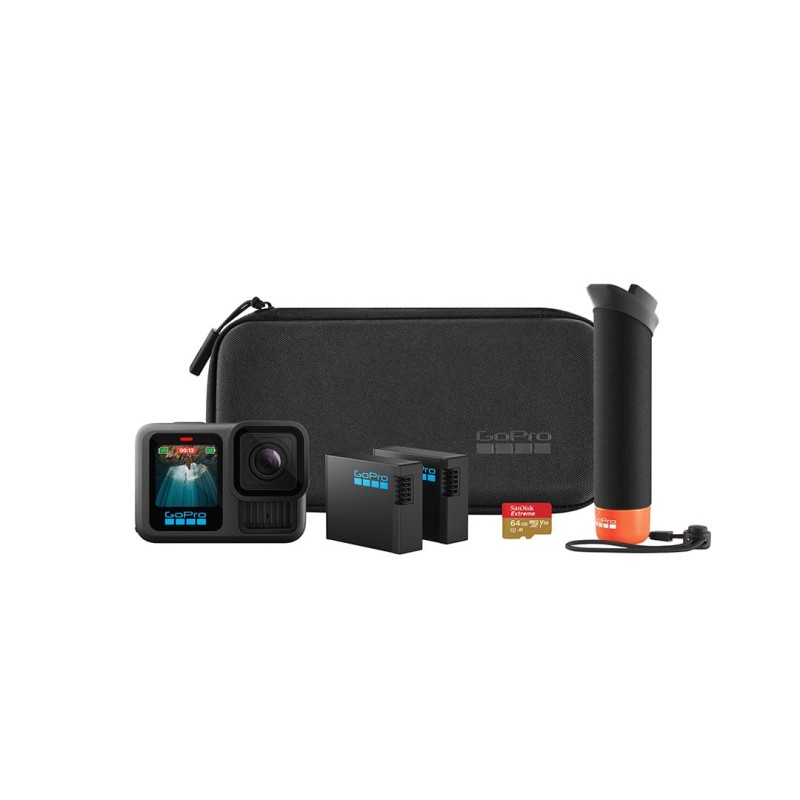 GoPro HERO13 Black Special Bundle Includes - HERO13 Black Camera, Handler, 2-Enduro Batteries, 2-Curved Adhesive Mounts