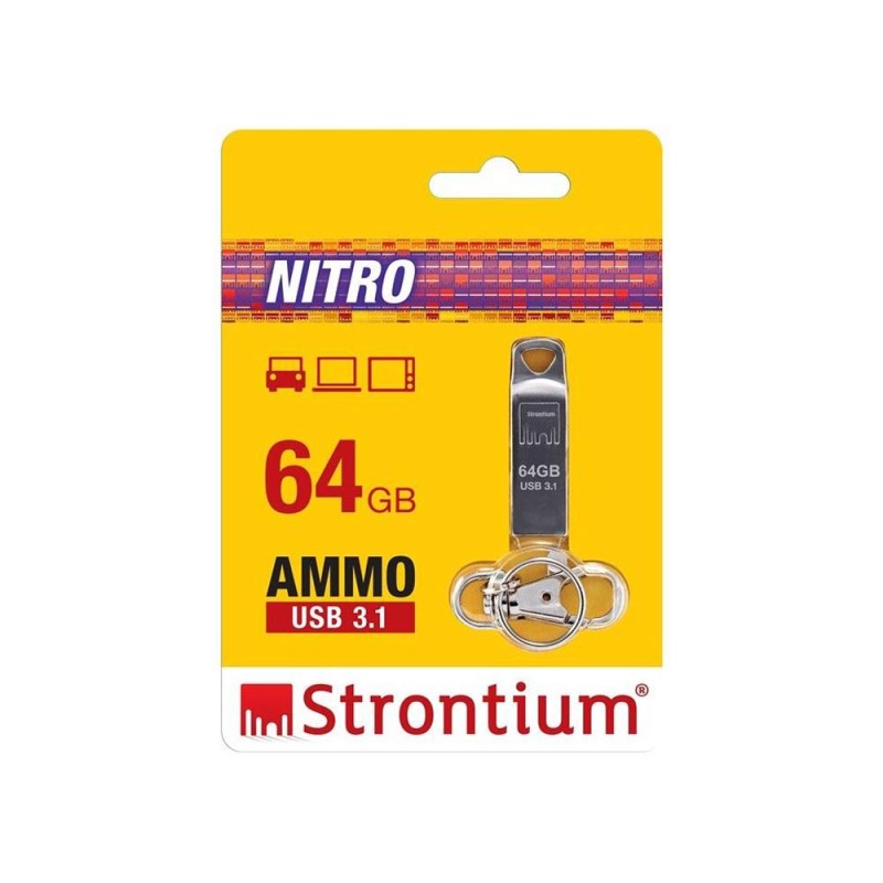 Strontium Ammo 3.1 64 GB USB Flsh Drive (Silver)