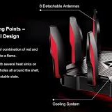 TP-Link Archer C5400X Gaming Router 2.4 GHz, 5 GHz 5400 Mbps Wifi Speed Tri Band External Antenna Ethernet (Cable Broadband)  (Black, Red)