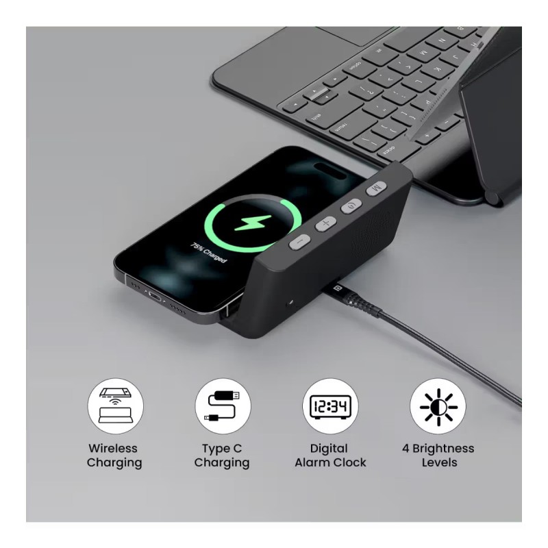 Portronics Freedom 4A Desktop Wired & Wireless Charging Pad
