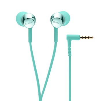 Sony MDR-EX155AP Wired in Ear Headphones with Tangle Free Cable, 3.5mm Jack, Headset with Mic for Phone Calls - (Mint Blue)