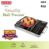 USHA IR2200TCB Infrared Induction Cooktop with grill | 2200 Watts | 11 Power Level | 4 Preset Menu | Feather Touch Controls Black