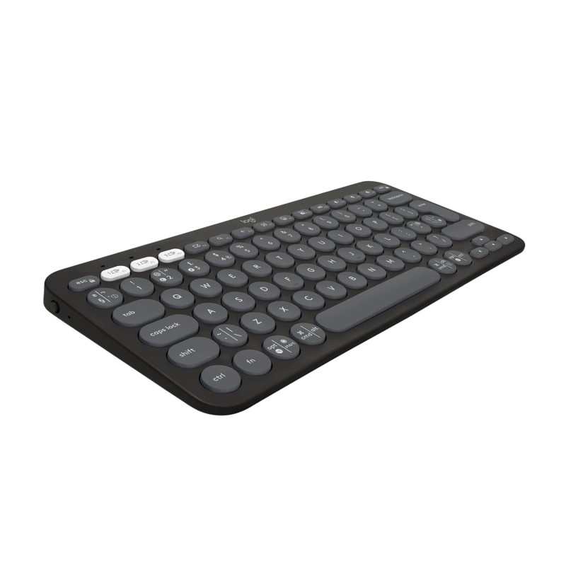 Logitech Pebble Keys 2 K380s, Multi-Device Bluetooth Wireless Keyboard with Customisable Shortcuts - Tonal Black