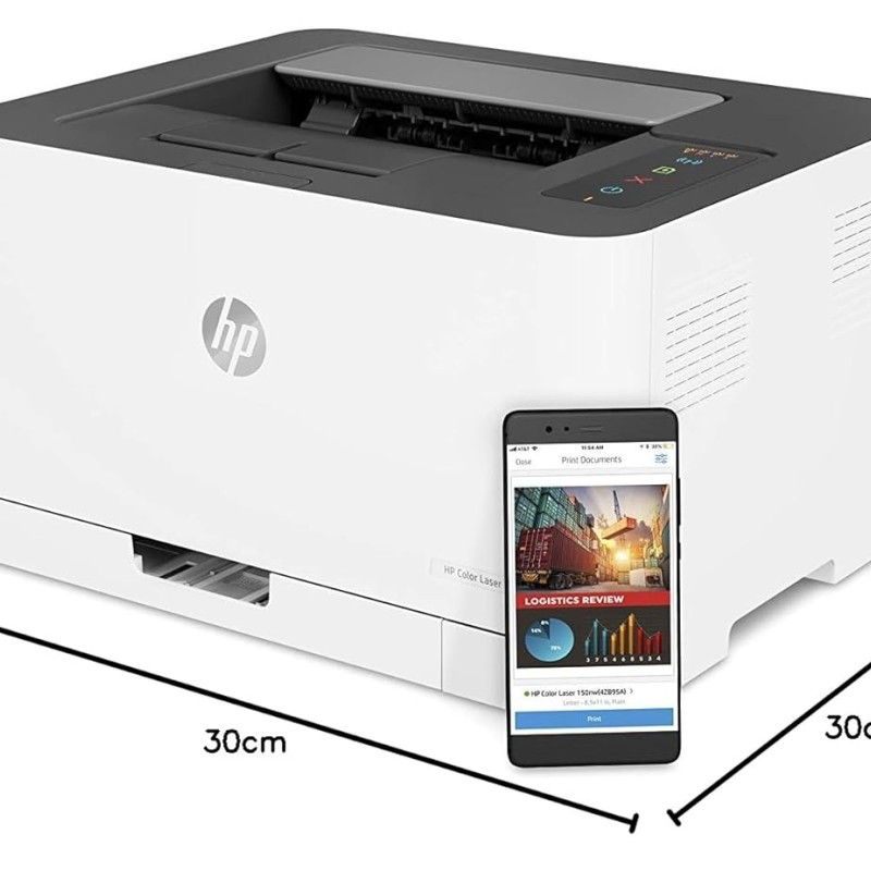 HP Colour Laser 150nw Wireless Color Laser Printer with Built-in Ethernet and WiFi-Direct, Smallest Color Laser in its Class