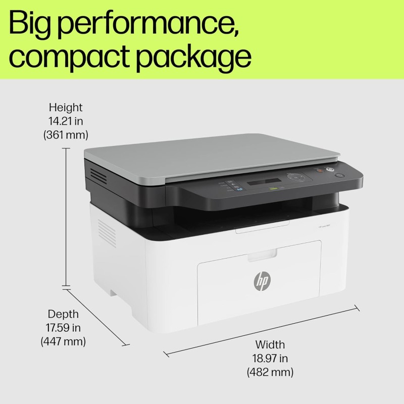 HP LaserJet 1188nw WiFi Printer, Print Copy Scan, Compact Design, Reliable and Fast Printing, Network Support