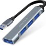 BESTOR® 4-in-1 USB Hub, Portable USB Splitter with 4 Ports, Mini Docking Station with 5Gbps Fast Data Transfer.