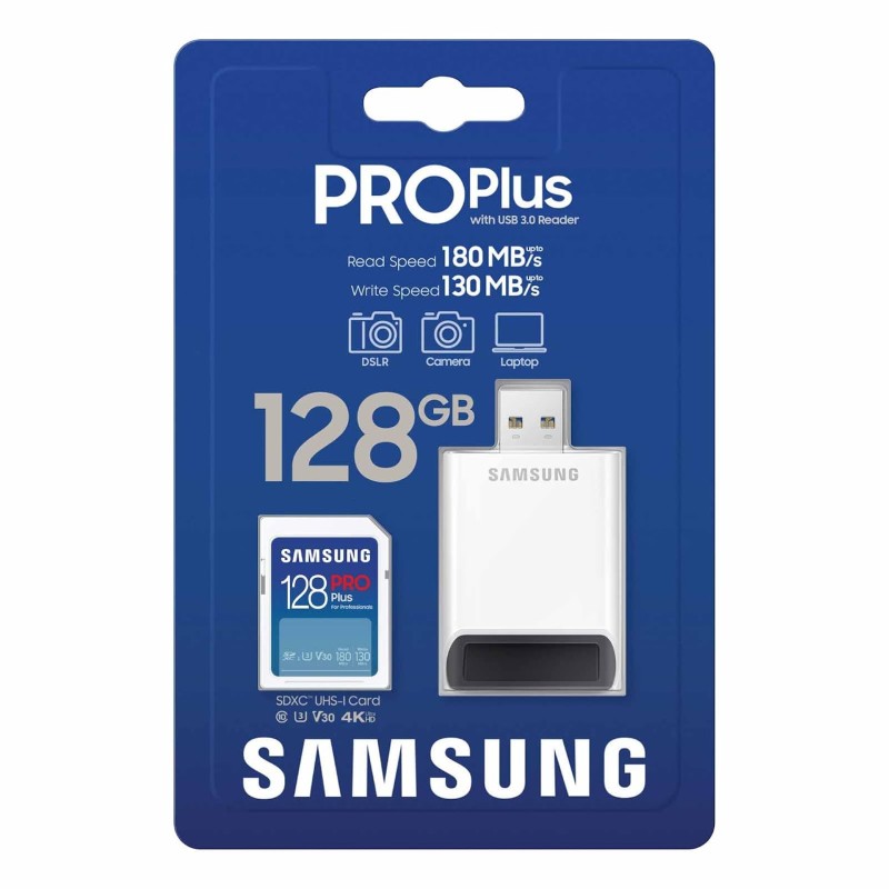Samsung PRO Plus Full Size 128GB SDXC Memory Card Up to 180 MB/s