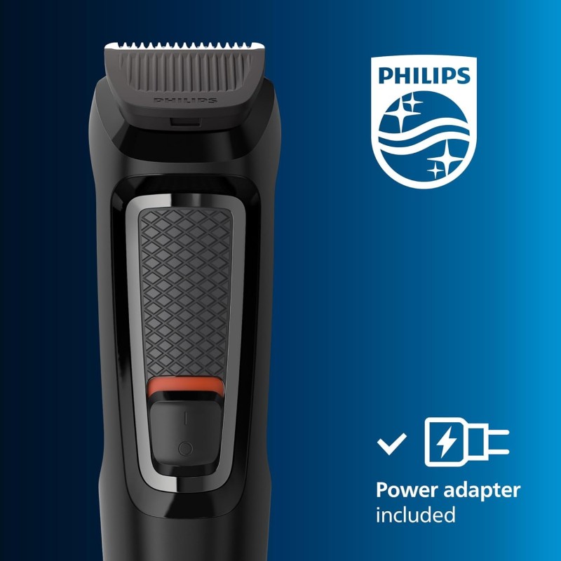 PHILIPS MG3724/30, Multigroomer, Self sharpening Blades Trimmer 60 min Runtime 7 Length Settings (Black)