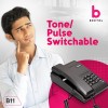 Beetel B11 Corded Landline Phone, Ringer Volume Control, LED for Ring Indication (Black) (B11)