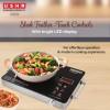 USHA IR2200TCB Infrared Induction Cooktop with grill | 2200 Watts | 11 Power Level | 4 Preset Menu | Feather Touch Controls Black