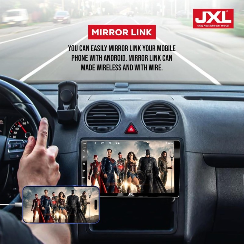 JXL 7 Inch Car Android Double Din Player 2GB/32GB Capacitive Touch Screen Quad Core Proceessor 1080P HD Screen