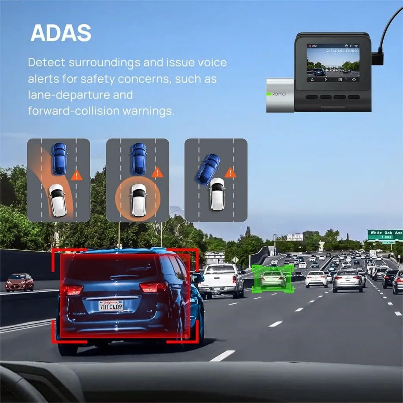 70mai Pro Plus+ A500S Dual Channel Car Dash Cam, 5MP Sony STAVIS IMX335 Sensor, 3K Front & Full HD Rear, Refined ADAS, Built-in GPS Logger, Night Owl Vision, 70mai App, Optional Parking Mode