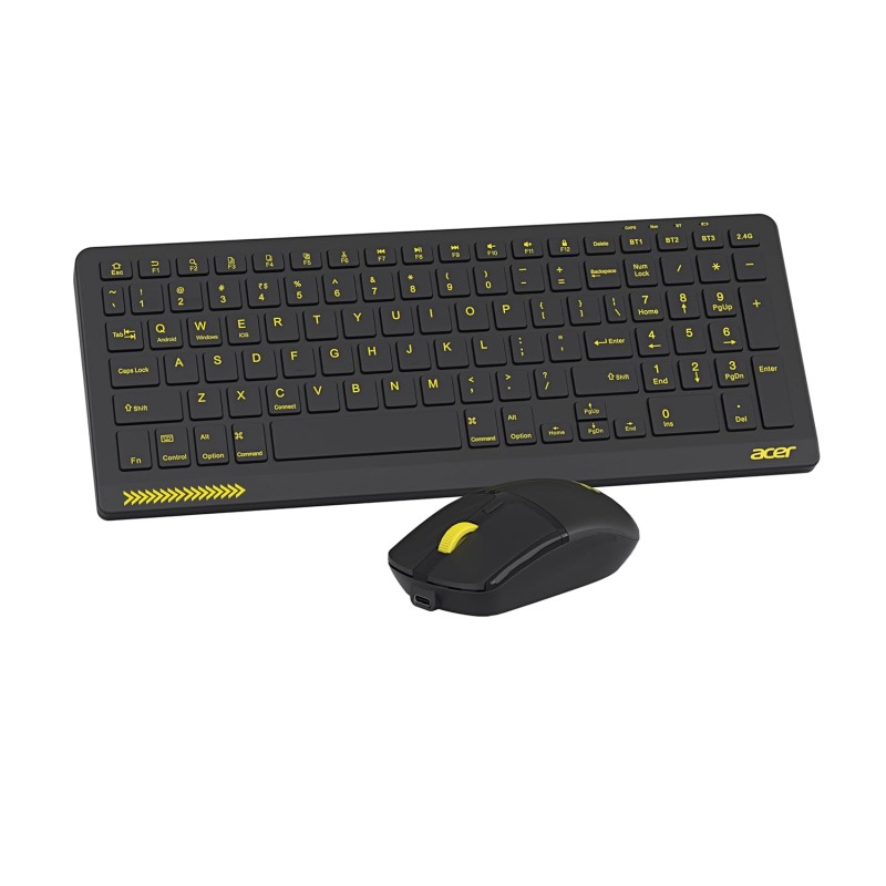 Acer ZenKeys Duo Wireless Keyboard & Mouse Combo | 2.4 GHz + Bluetooth | Rechargeable 500 mAh Type-C | 99-Key Silent Keyboard