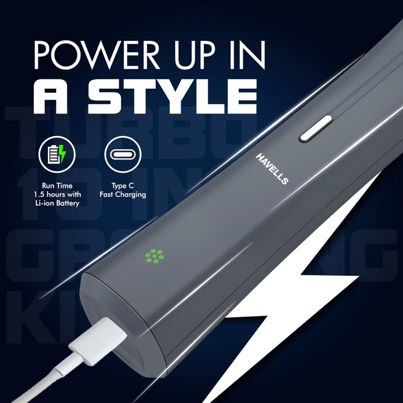 HAVELLS GS6109 Trimmer 90 min Runtime 13 Length Settings (Black)