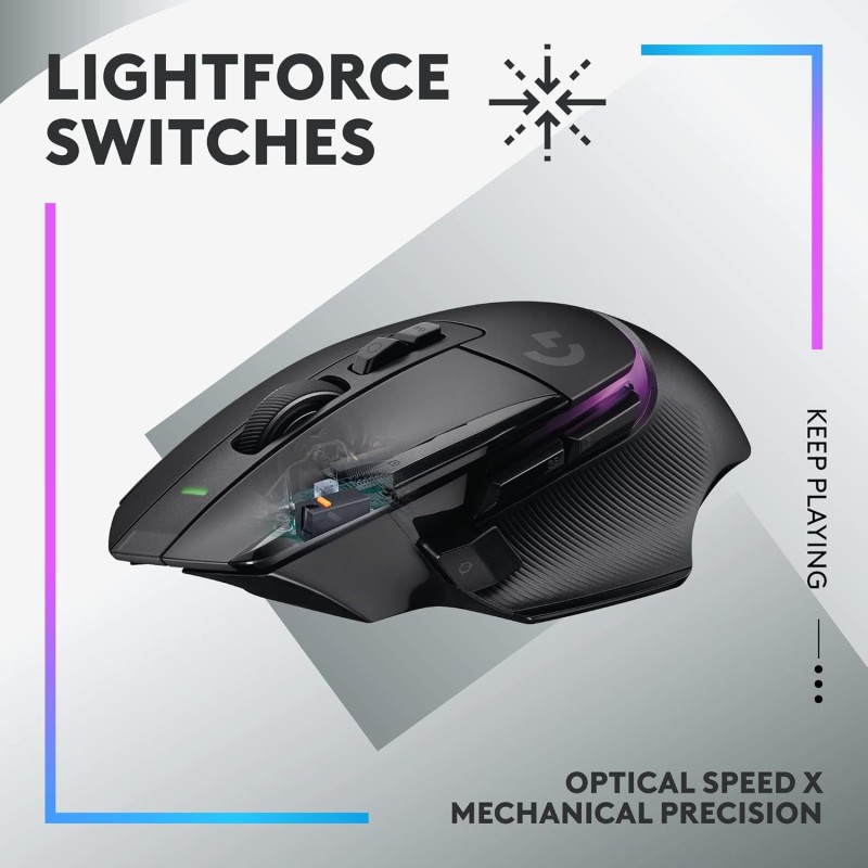 Logitech G502 X Lightspeed Plus Wireless RGB Gaming Mouse - Optical Mouse