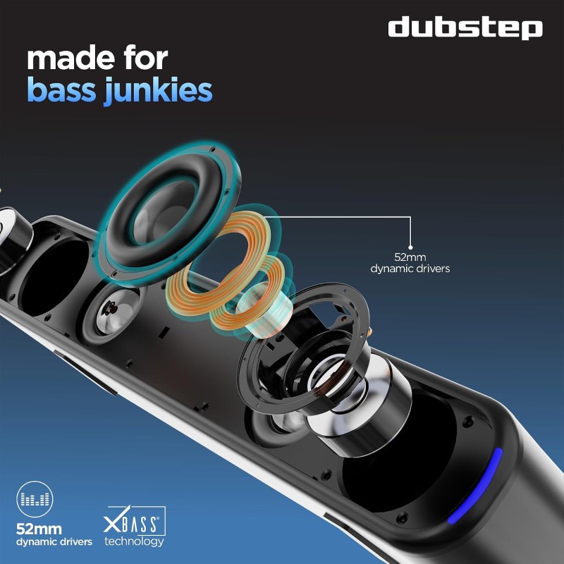 Dubstep Move 210 With 12 Hrs Playtime, 52mm Dynamic Drivers, TWS Pairing 20 W Bluetooth Speaker (Black, 2.0 Channel)