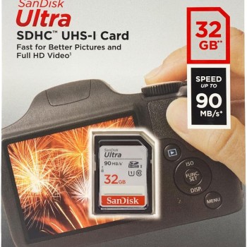 SanDisk Ultra 32 SDHC Class 10 90 Mbps  Memory Card Compatible with Camera (SDSDUNR-032G-GN6IN)
