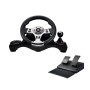Ant Esports GW190 Race Steering Wheel, Universal USB I 270 Degree rotation with 2 Large Pedals and Shifter Compatible Black Silver