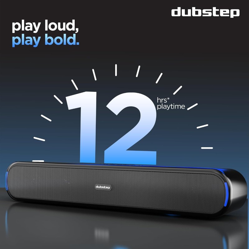 Dubstep Move 210 With 12 Hrs Playtime, 52mm Dynamic Drivers, TWS Pairing 20 W Bluetooth Speaker (Black, 2.0 Channel)