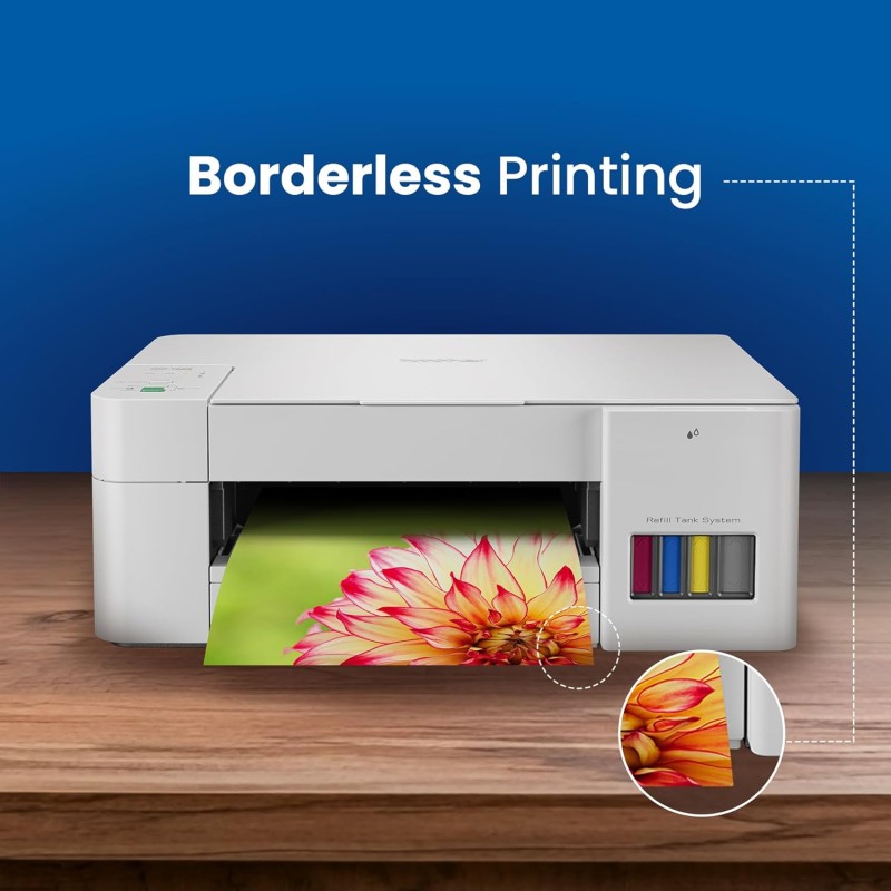 Brother DCP-T426W Multi-function WiFi Color Ink Tank Printer (Borderless Printing) for Home Usage (4 Ink Bottles Included)